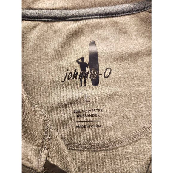 Johnnie-o Men's Large 1/4 zip lightweight Gray polyester performance Logo - Picture 2 of 9